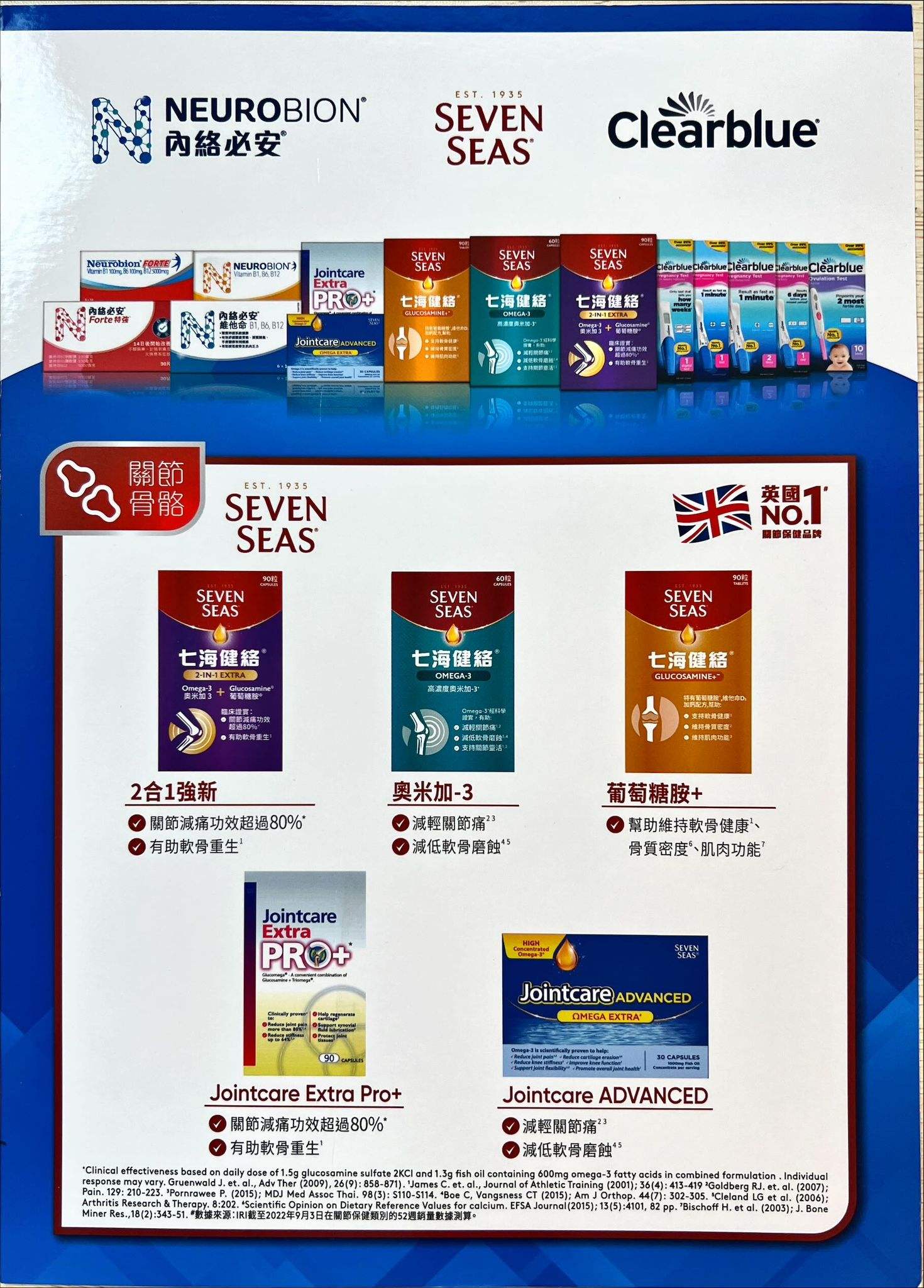 英國No.1 關節保健品品牌 - 七海健絡 Seven Seas | 關節「止痛抗蝕」系列- 強新Extra-根源修補關節。服務: 葡萄糖胺, Omega-3魚油, 維他命D, 膠原蛋白 七海健絡Seven Seas - 產品系列 立即探索七海健絡一系列建基於Omega-3及葡萄糖胺的關節保健品。.