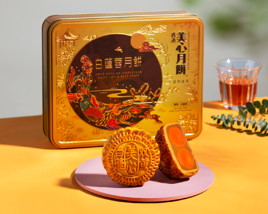 【現貨 已包清關費用】2025年 新版 美心月餅-雙黃白蓮蓉(四件裝).