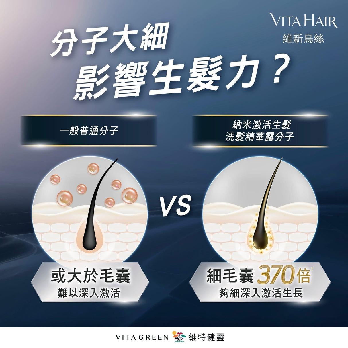 【萬寧版】Vita Green 維特健靈 維新烏絲 納米激活生髮洗髮精華露 200毫升.