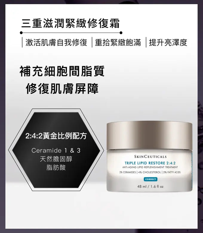 【香港專櫃】SKINCEUTICALS 修麗可三重滋潤緊緻修復霜 48ml.