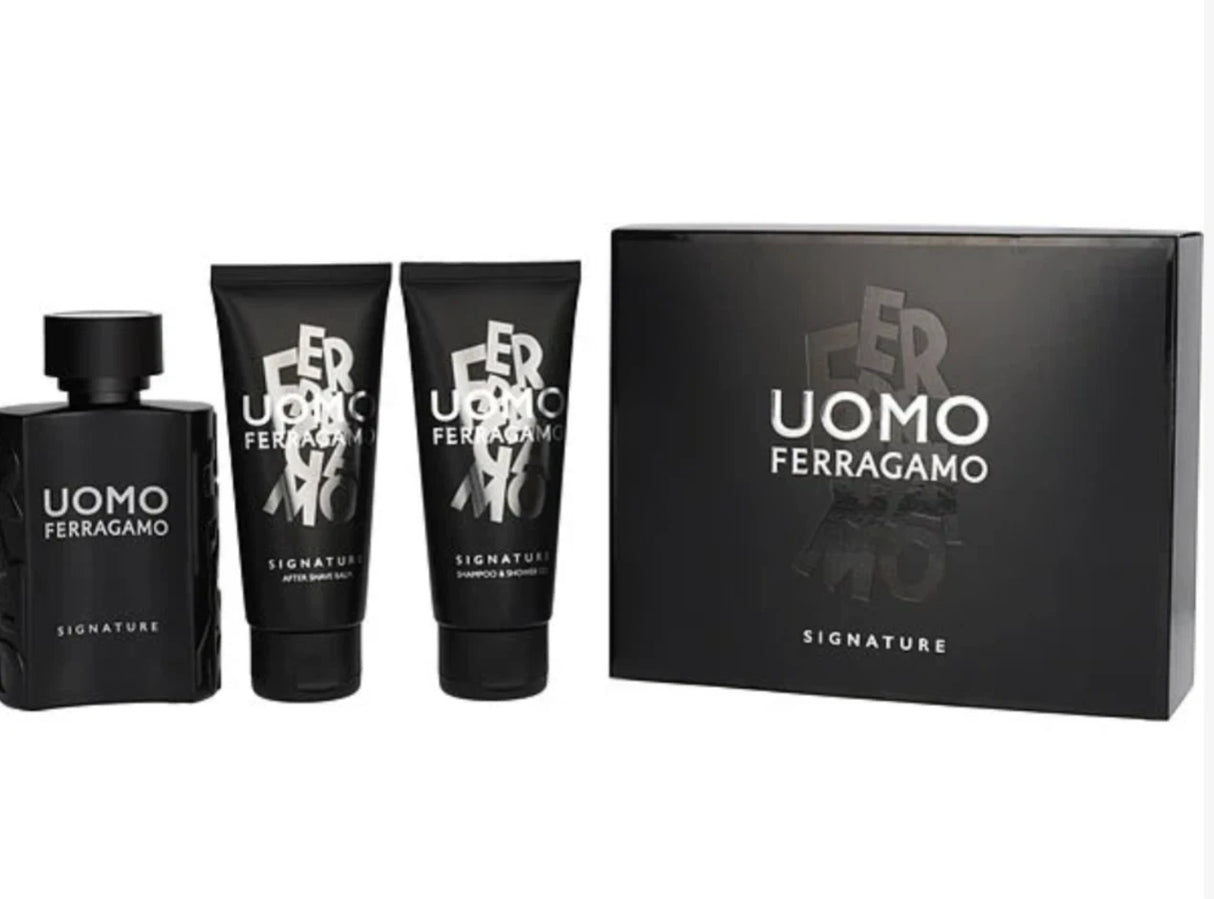 Salvatore Ferragamo Uomo Signature Eau De Parfum Gift Set 菲拉格慕峰度男士淡香精套裝(EDP 100ml+沐浴露100ml+鬚後乳100ml)