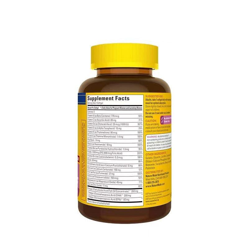 Nature Made NatureMade 新版 - 萊萃美 孕婦綜合維生素+DHA 150粒液態軟膠囊(孕婦/孕期復合維他命).