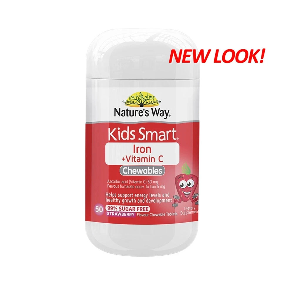 澳洲 Natures Way 佳思敏 Kids Smart 兒童鐵+維他命C 咀嚼片 50粒.