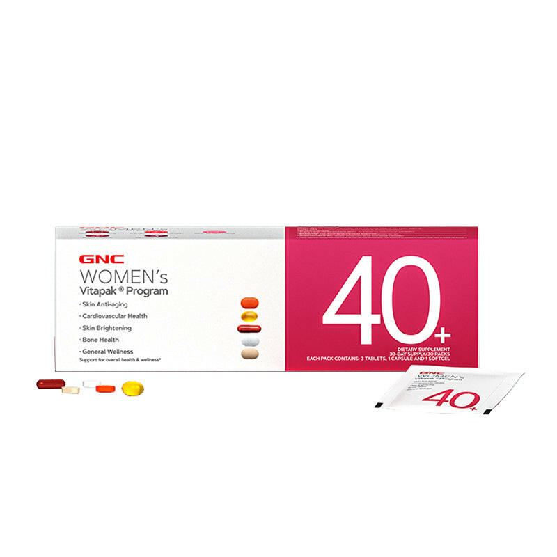GNC健安喜Vitapak®女性40+每日營養包30包魚油B族時光包穀胱甘肽.