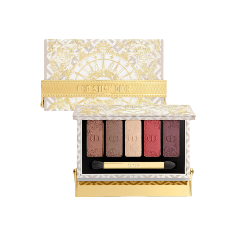 Dior訂製全妝盤-限量眼妝盤(五色眼影&雙頭刷具)(金燦凡爾賽限量版).