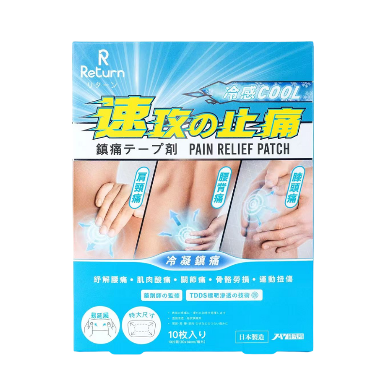 【萬寧版】Return回本速攻止痛貼(清涼感) 10片