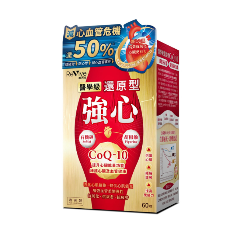 【萬寧版】Revive維再生 醫學級還原型強心CoQ-10 60粒