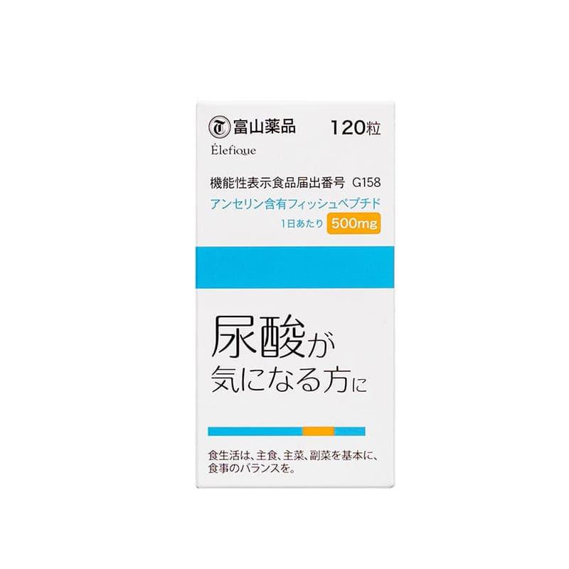 日本進口富山藥品高濃度鹅肌肽片120粒 嘌呤幫助代謝平衡尿酸痛風.
