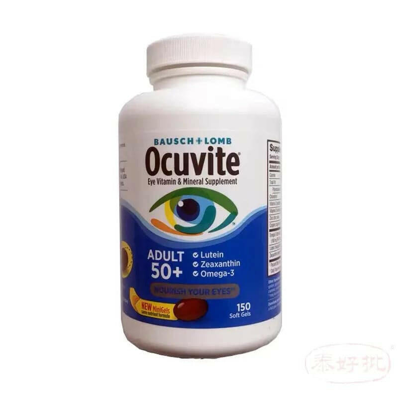 美國 Bausch Lomb 博士倫 Ocuvite50歲 150粒 多種維生素 眼睛葉黃素配方.