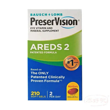 【美國版】Bausch Lomb PreserVision 近視護*眼疲勞葉黃素 AREDS2黃斑 210軟膠囊.