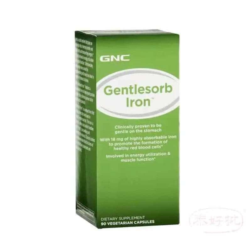 【溫和補鐵首選】GNC Gentlesorb Iron 鐵劑 90粒 | 專利緩釋技術 不傷胃 好吸收 | 改善貧血氣色 | 孕婦哺乳期適用 | 美國GNC官方授權 泰好批獨家供應.