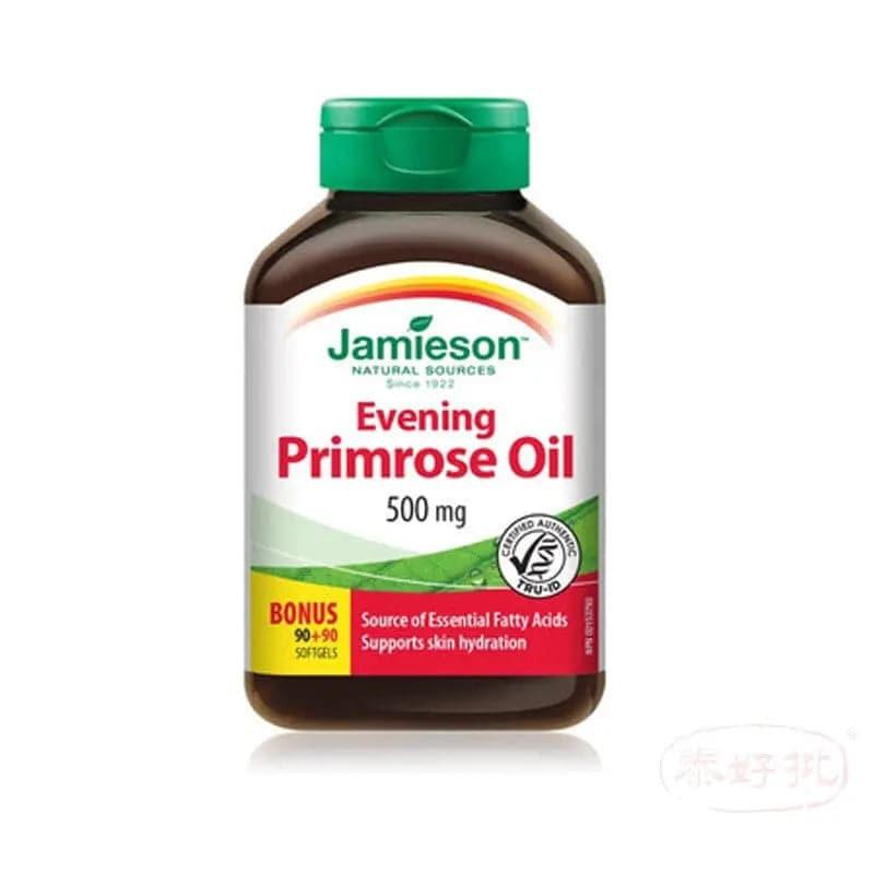 【香港行貨】Jamieson 月見草油 Evening Primrose Oil Bonus Pack 500mg 180;s.