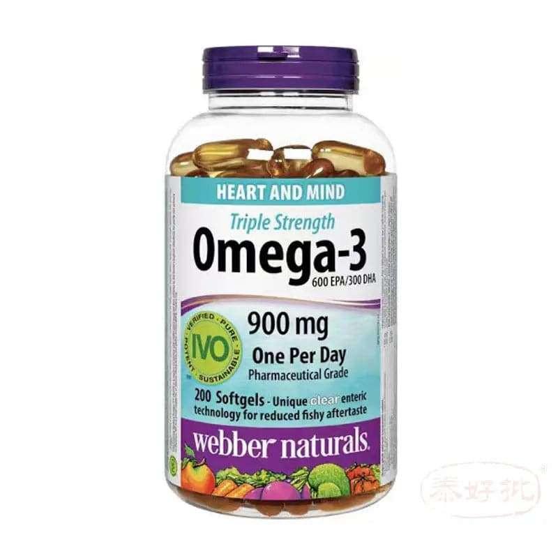 webber-三倍強度 Omega-3(900 毫克 EPA/DHA)200 粒軟膠囊.