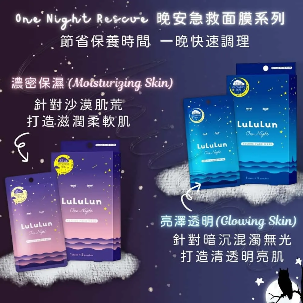 【熬夜急救】LuLuLun One Night 粉藍面膜分別｜乾燥卡粉 / 暗沉蠟黃選款指南