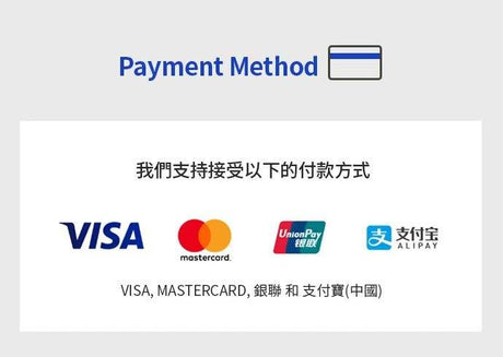 安全付款方式 Payment Methods.