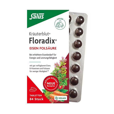【德國百年藥廠】Floradix紅鐵元84片｜天然植物鐵・吸收率高・女性補血首選