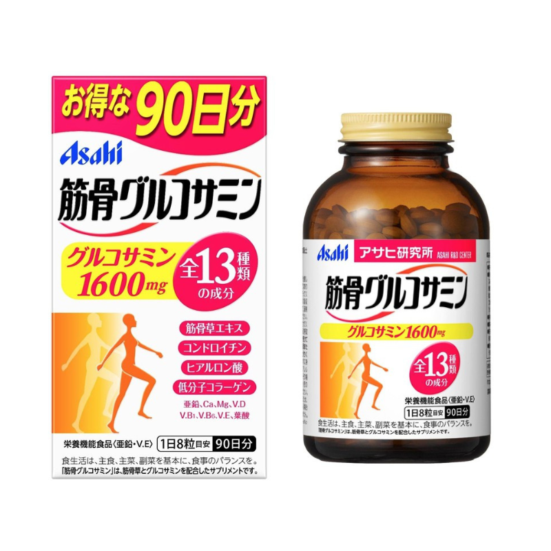 Asahi朝日-軟骨素+鈣+葡萄糖胺錠(90日-瓶)