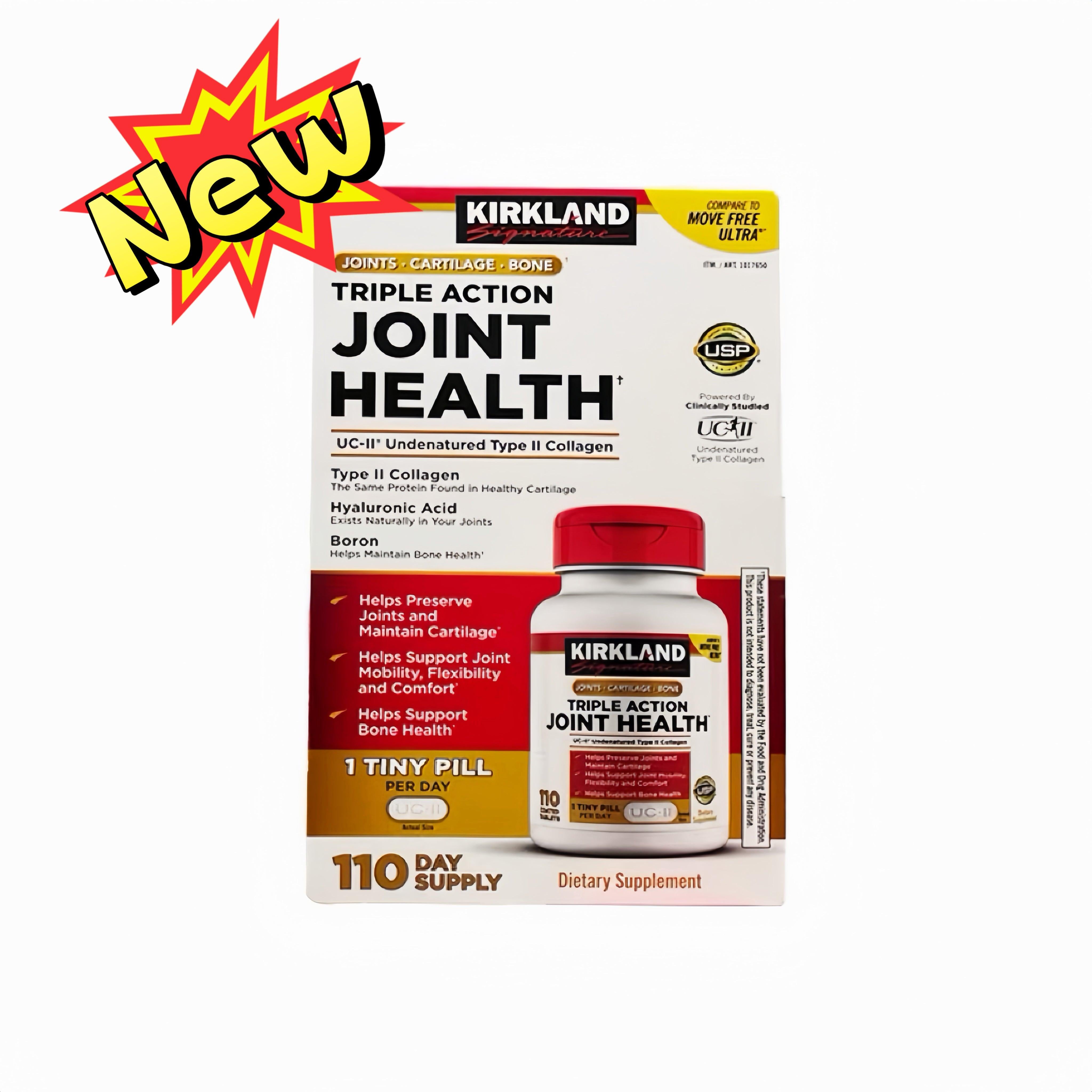 【2026年 New】Kirkland Signature - 三重骨骼和關節健康 (膠原蛋白+透明質酸) 110粒
