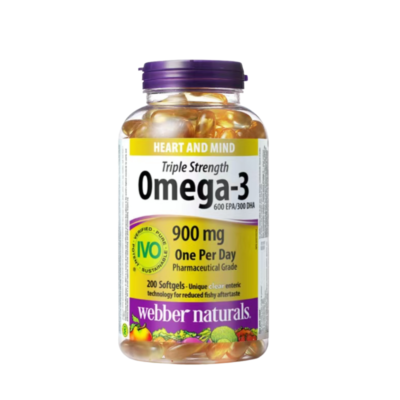 [2026年新包裝] webber-三倍強度 Omega-3（900 毫克 EPA/DHA）200 粒軟膠囊 （新舊莊隨機發貨）