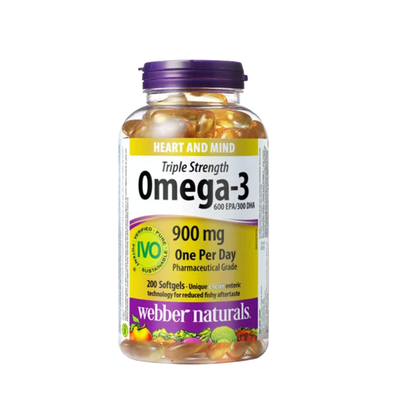 [2026年新包裝] webber-三倍強度 Omega-3（900 毫克 EPA/DHA）200 粒軟膠囊 （新舊莊隨機發貨）
