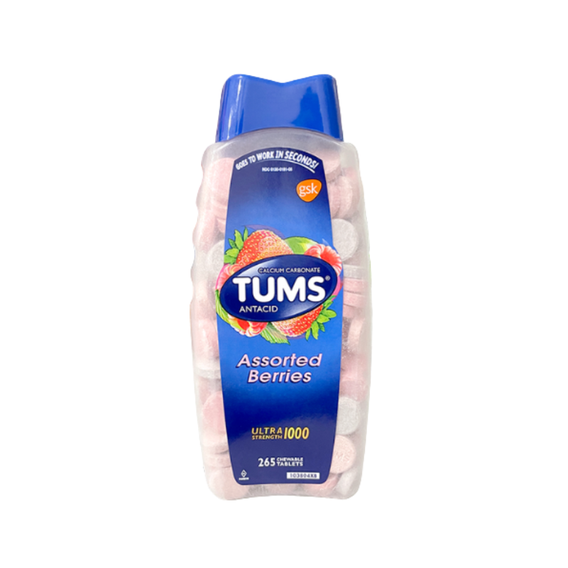 ［加拿大版］ TUMS 抗酸咀嚼鈣片(混合什錦漿果) 1000毫克  265粒.