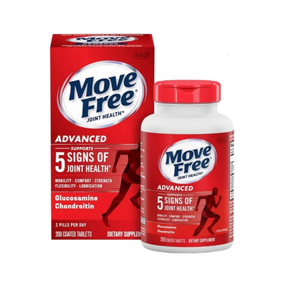 【美國骨科首選】Schiff Move Free維骨力200粒｜胺基葡萄糖胺 + 軟骨素 氨糖軟骨素・關節潤滑・行動自如