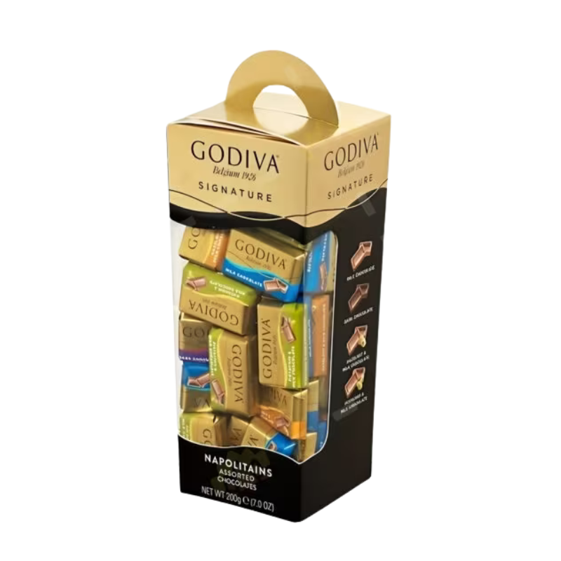 【比利時皇室御用】GODIVA Napolitans 朱古力塊禮盒｜16片精選風味｜黑/牛奶/白朱古力｜200g 奢華送禮首選