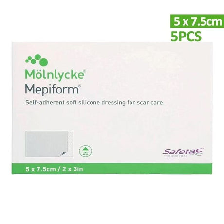 Mepiform 美皮護[5 x 7.5cm，5片裝，消毒版]  Mölnlycke Mepiform 醫療級軟矽膠疤痕護理貼 自黏軟矽膠敷料 [芬蘭製造] 除疤貼/祛疤貼/疤痕貼.