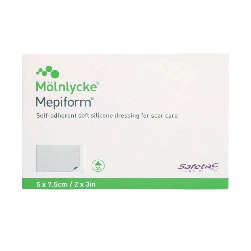Mepiform 美皮護[5 x 7.5cm，5片裝，消毒版]  Mölnlycke Mepiform 醫療級軟矽膠疤痕護理貼 自黏軟矽膠敷料 [芬蘭製造] 除疤貼/祛疤貼/疤痕貼