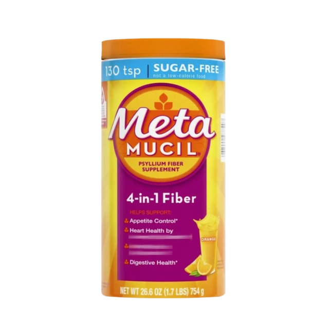 Metamucil 美達施4合1無糖膳食纖維粉 - 香橙味 130劑 (754克) 四合一 洋車前子殼粉 代餐