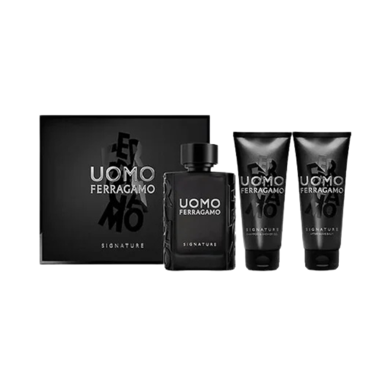Salvatore Ferragamo Uomo Signature Eau De Parfum Gift Set 菲拉格慕峰度男士淡香精套裝(EDP 100ml+沐浴露100ml+鬚後乳100ml)
