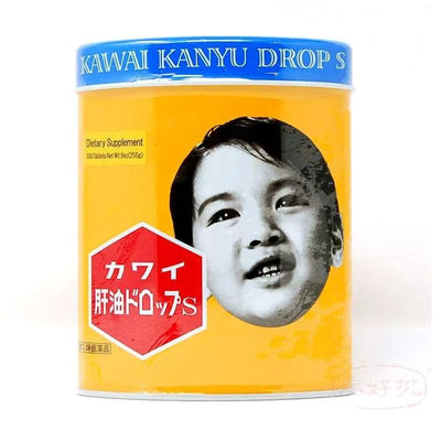 【日本版】KAWAI-可咀嚼肝油丸维生素A&D鱼肝油 300粒