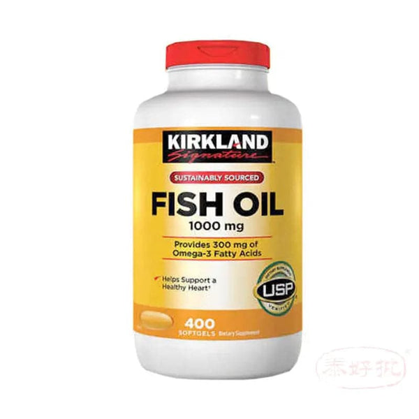 美國Kirkland 深海魚油1000毫克+奧米加-3 300毫克 400粒 Kirkland