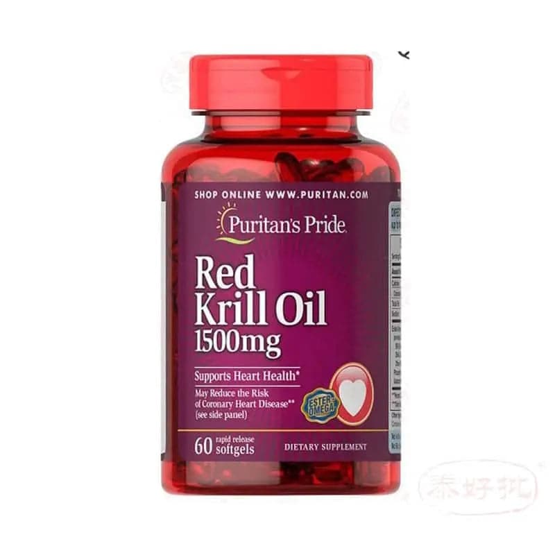 Puritan's Pride Maximum Strength Red Krill Oil 1500 mg (255 mg Active Omega-3)60 Softgels 泰好批—網絡批發直銷