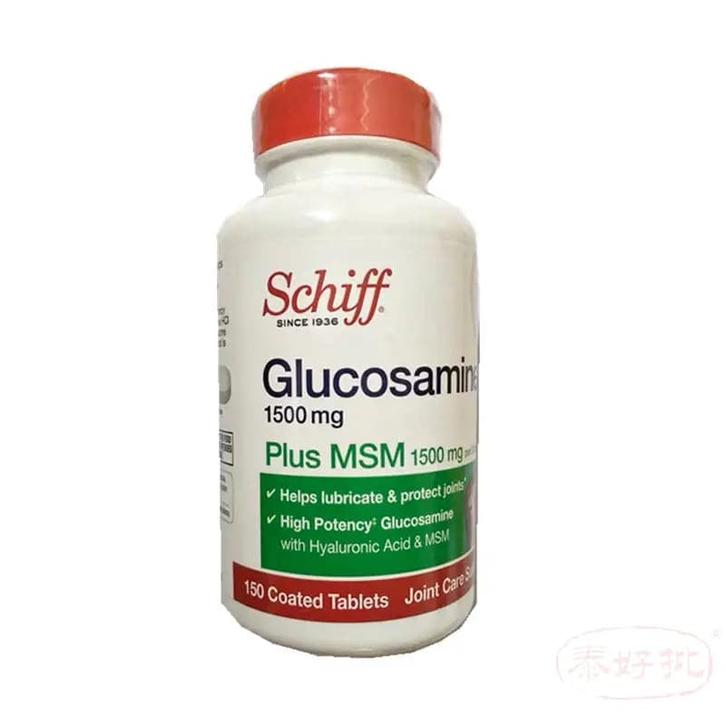 美國 Schiff Glucosamine Plus MSM, 500 mg 中老年關節保護氨糖維骨力150粒-綠瓶 Schiff