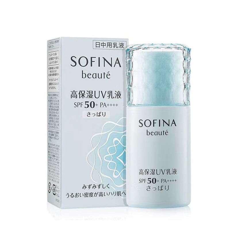 SOFINA防曬乳液，水油平衡配方，有效保濕防護肌膚