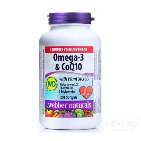 Webber 奧米加3 + 輔酶Q10 Naturals Omega-3 & CoQ10, 200軟膠囊 泰好批—網絡批發直銷